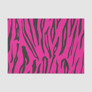 Pretty Pink and Black Tiger Stripes Tissue Paper