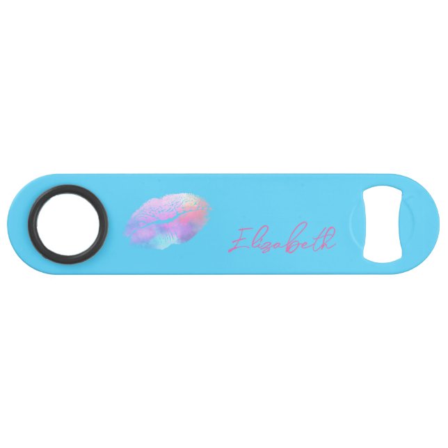 Pretty Pink and Blue Lips Bar Key (Front (Horizontal))