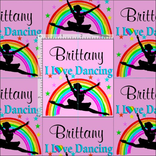 PRETTY PINK AND BLUE PERSONALIZED BALLERINA FABRIC