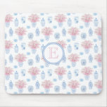 Pretty Pink And Blue Watercolor Chinoiserie Mouse Pad at Zazzle