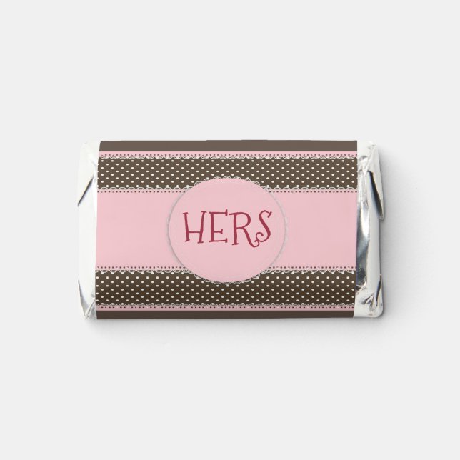 Pretty Pink And Brown Wrap HERS Hershey's Miniatures (Front)