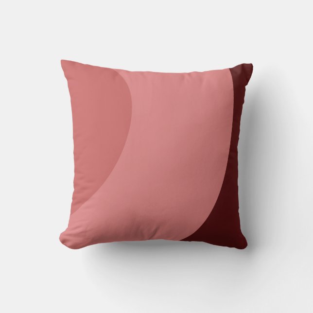 Pretty Pink and Burgundy Pattern Throw Pillow (Front)