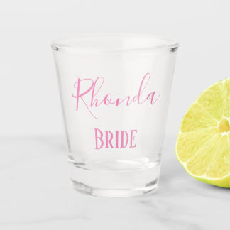 Pretty Pink and Chic Bride Shot Glass