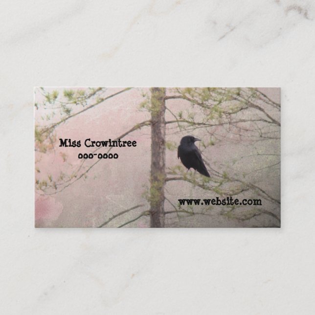 Pretty Pink and Crow Business Card (Front)