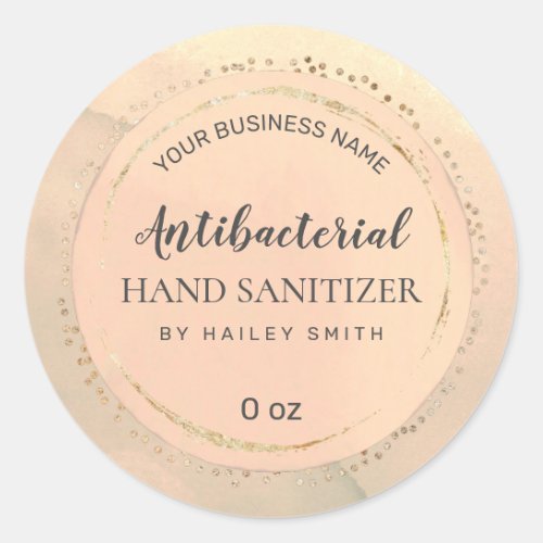 Pretty Pink And Gold Hand Sanitizer Labels