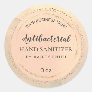 Pretty Pink And Gold Hand Sanitizer Labels