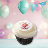 Pretty Pink and Gold Hot Air Balloons  Edible Frosting Rounds