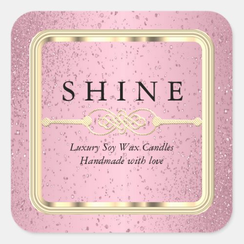 Pretty Pink and Gold Labels Square