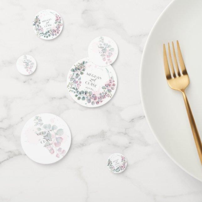 Pretty Pink and Green Eucalyptus Confetti (Group)