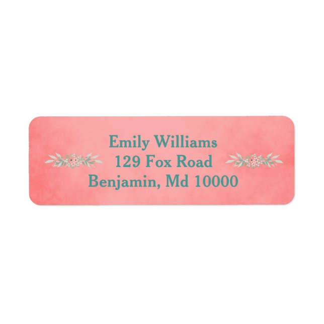 Pretty Pink and Green Flowers Label (Front)