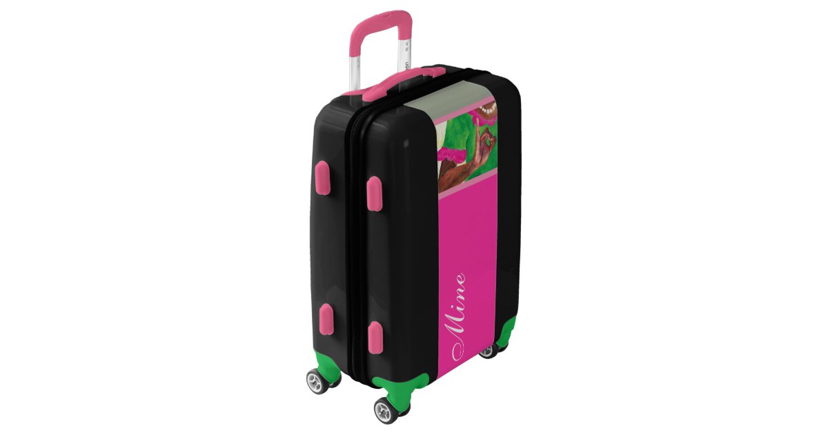 Pretty pink and green luggage