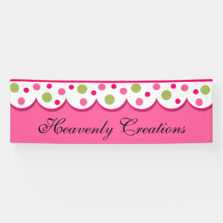 Pretty Pink and Green Scalloped Banner