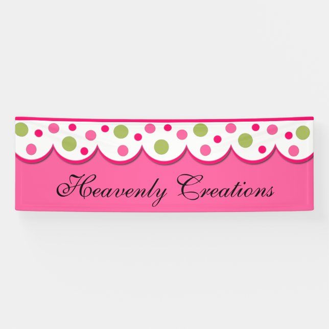 Pretty Pink and Green Scalloped Banner (Horizontal)