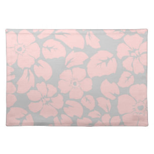 Pretty Pink and Grey Floral Cloth Placemat