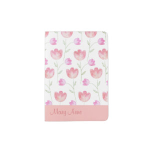 Pretty Pink and Lavender Floral Passport Holder