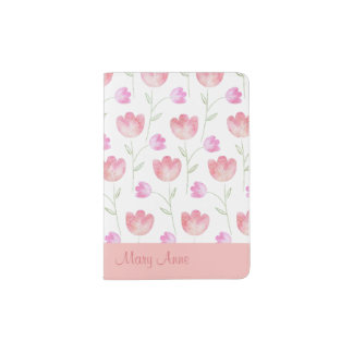 Pretty Pink and Lavender Floral Passport Holder