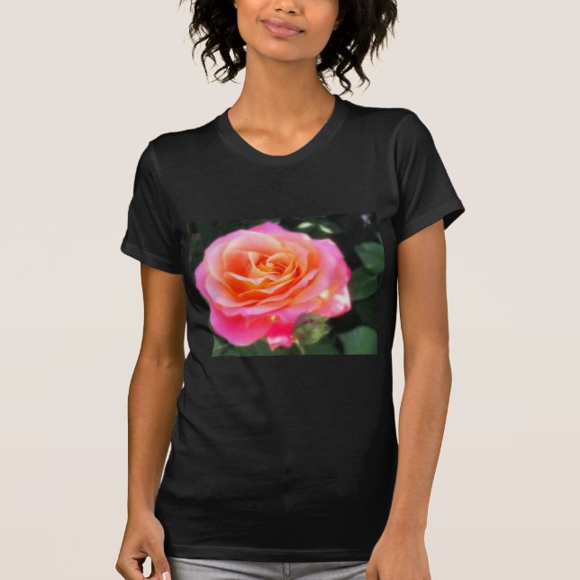 Pretty Pink and Orange Rose T-Shirt (Front)
