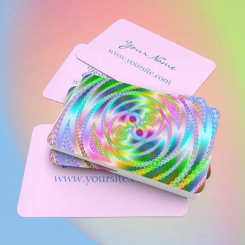 Pretty Pink and Pastel Fractalscope Business Card