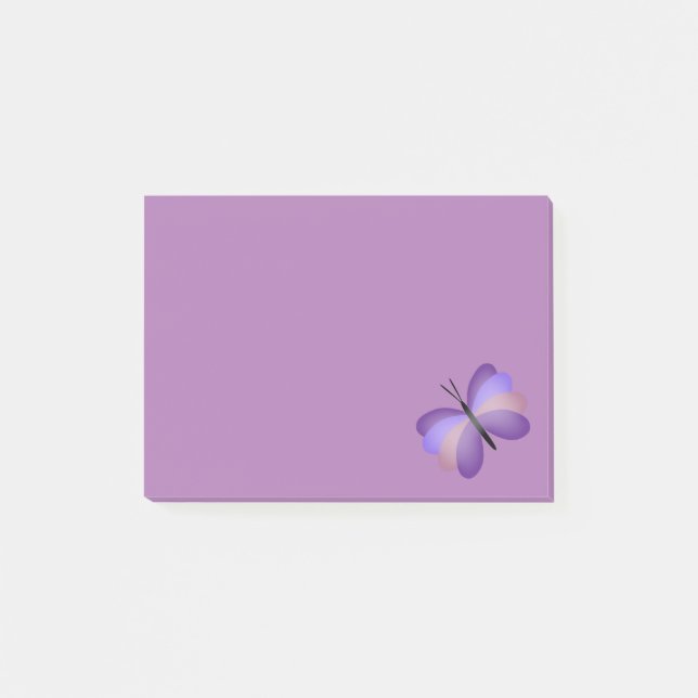 Pretty Pink and Purple Butterfly Post-it Notes (Front)