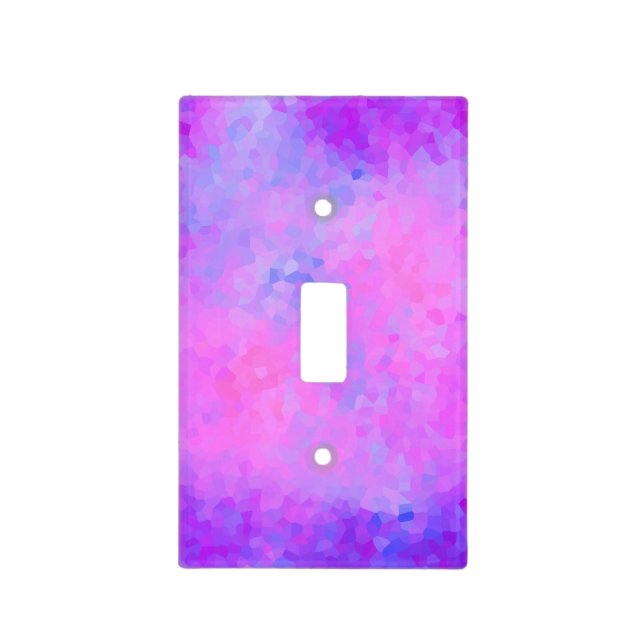 Pretty Pink and Purple Geometric Modern Abstract Light Switch Cover (Front)