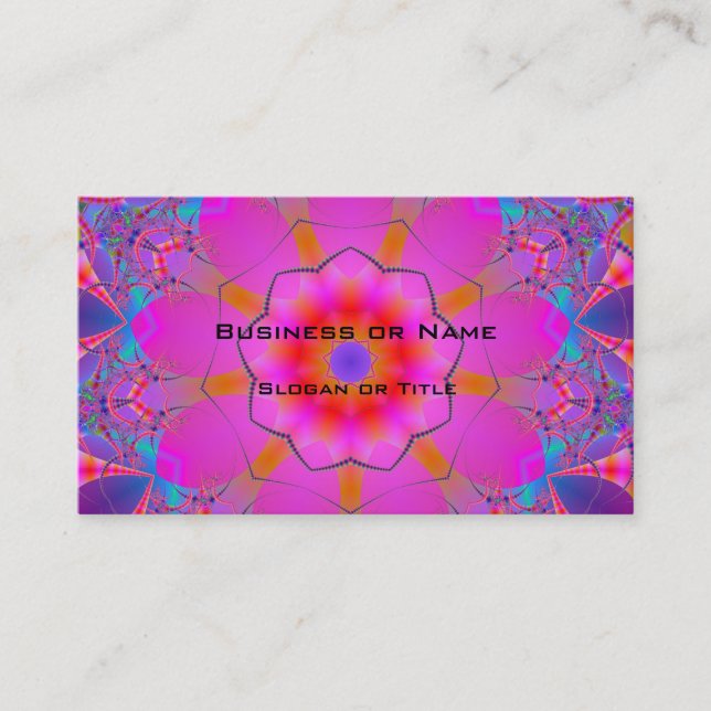 Pretty Pink and Purple Mandala Business Card (Front)