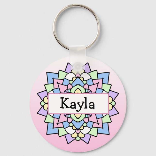 Pretty Pink and Purple Mandala       Keychain (Front)