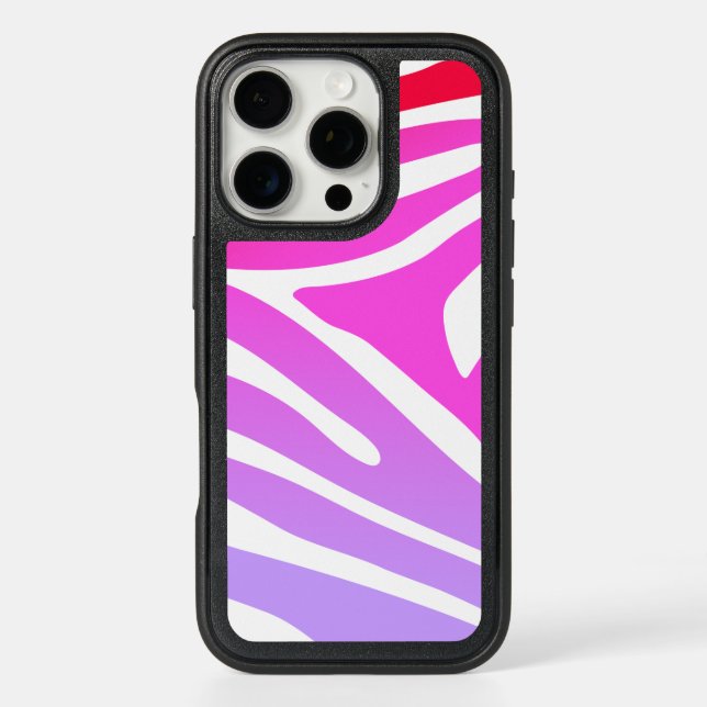 Pretty Pink and Purple Zebra Print Otterbox iPhone Case (Back)