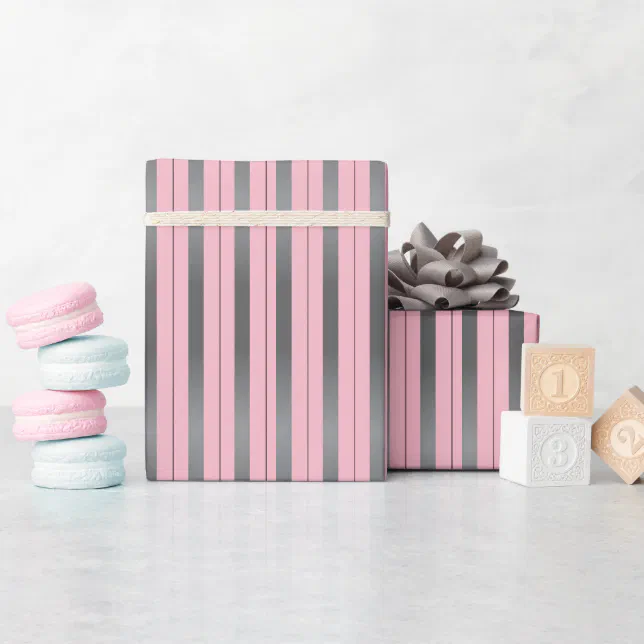Pretty pink and silver wrapping paper | Zazzle