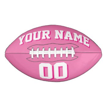 Pretty Pink And White Custom Football by Custom_Footballs at Zazzle