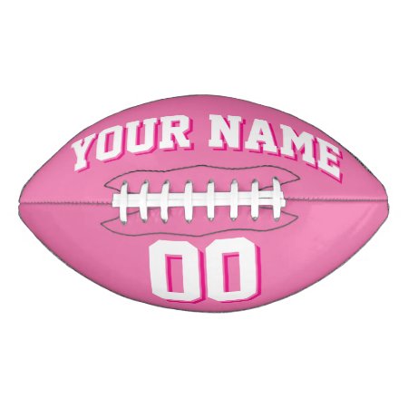 Pretty Pink And White Custom Football