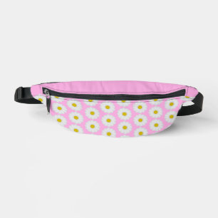 Pretty Pink and White Daisy Floral Fanny Pack