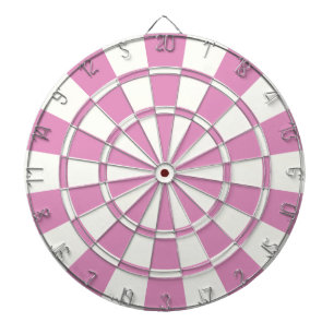 Pretty Pink And White Dartboard With Darts
