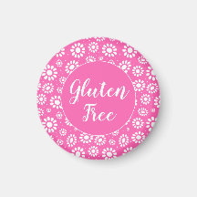 Pretty Pink and White Floral Gluten Free Celiac