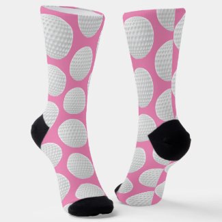 Pretty Pink and White Golf Ball Print 