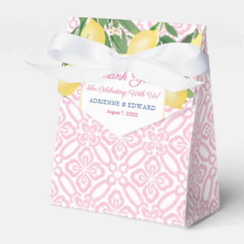 Pretty Pink And White Lemons Girl Baby Shower Favor Boxes