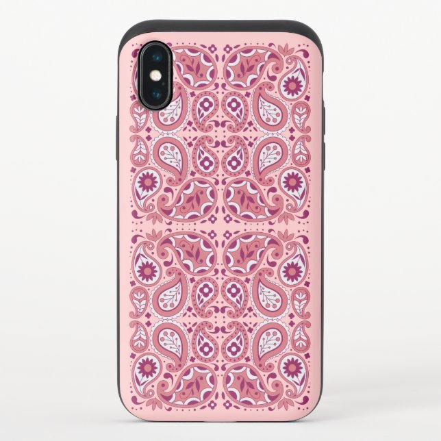 Pretty Pink and White Paisley Pattern Flowers Uncommon iPhone Case (Back)