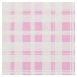 Pretty Pink and White Plaid Rosy Posy Fabric