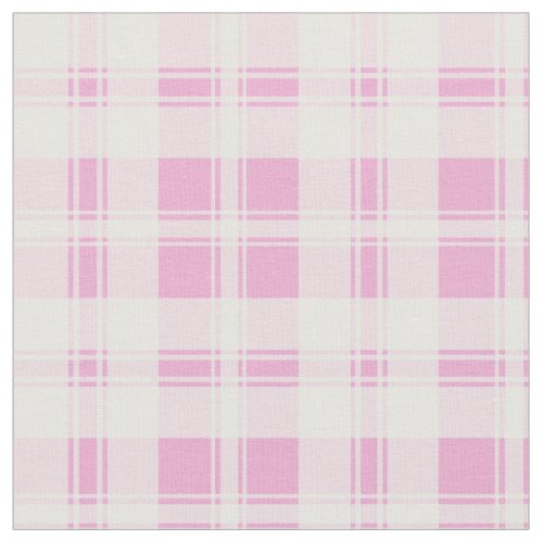 Pretty Pink and White Plaid Rosy Posy Fabric