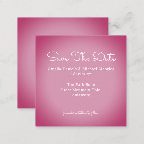 Pretty Pink and White Save the Date Card
