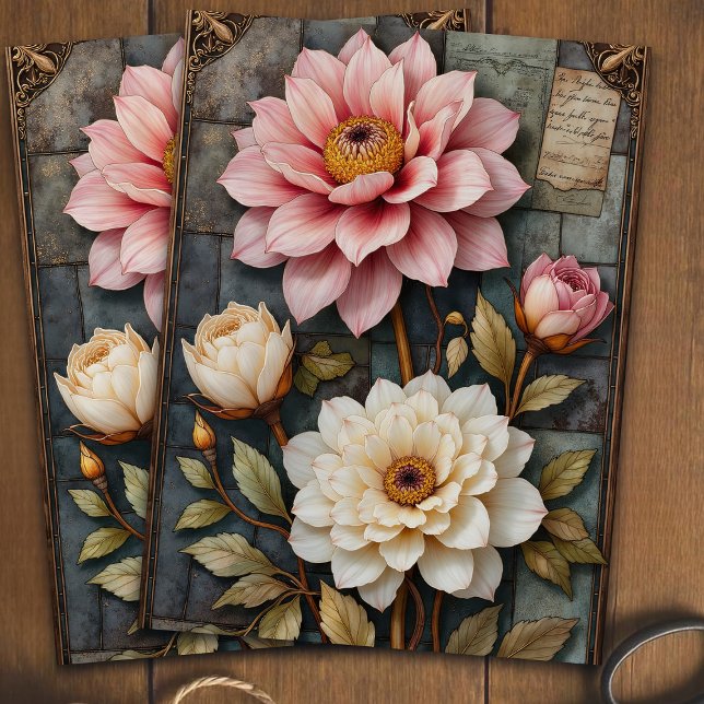 Pretty Pink And White Stained Glass Decoupage Art Tissue Paper (Creator Uploaded)