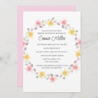 Pretty Pink and Yellow Lilly Flowers Bridal Shower