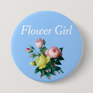 pretty pink and yellow rose flowers flower girl button