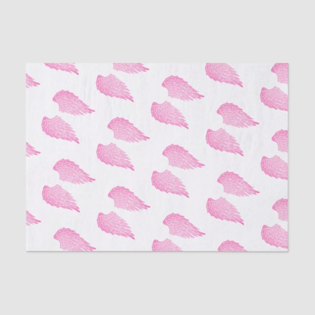 Pretty Pink Angel Wings & White Tissue Paper (Front)