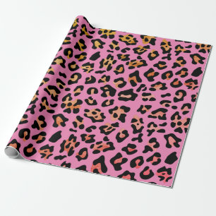 Pretty Pink Animal Print Leopard Wrapping Paper