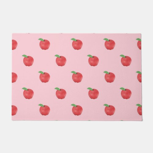 Pretty Pink Apples Fruits Summer Design Doormat