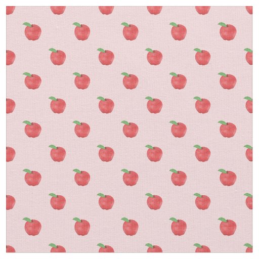Pretty Pink Apples Fruits Summer Design Fabric