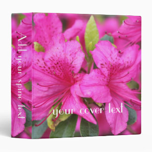 pretty pink azalea flowers 3 ring binder