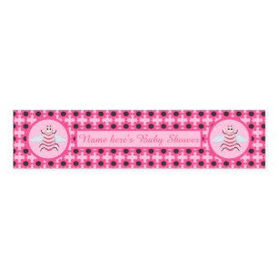 Pretty Pink Baby Girl Bee Custom Baby Shower Napkin Bands