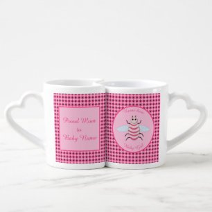 Pretty Pink Baby Girl Bee Custom Coffee Mug Set