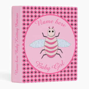Pretty Pink Baby Girl Bee Custom Knitting Patterns Mini Binder